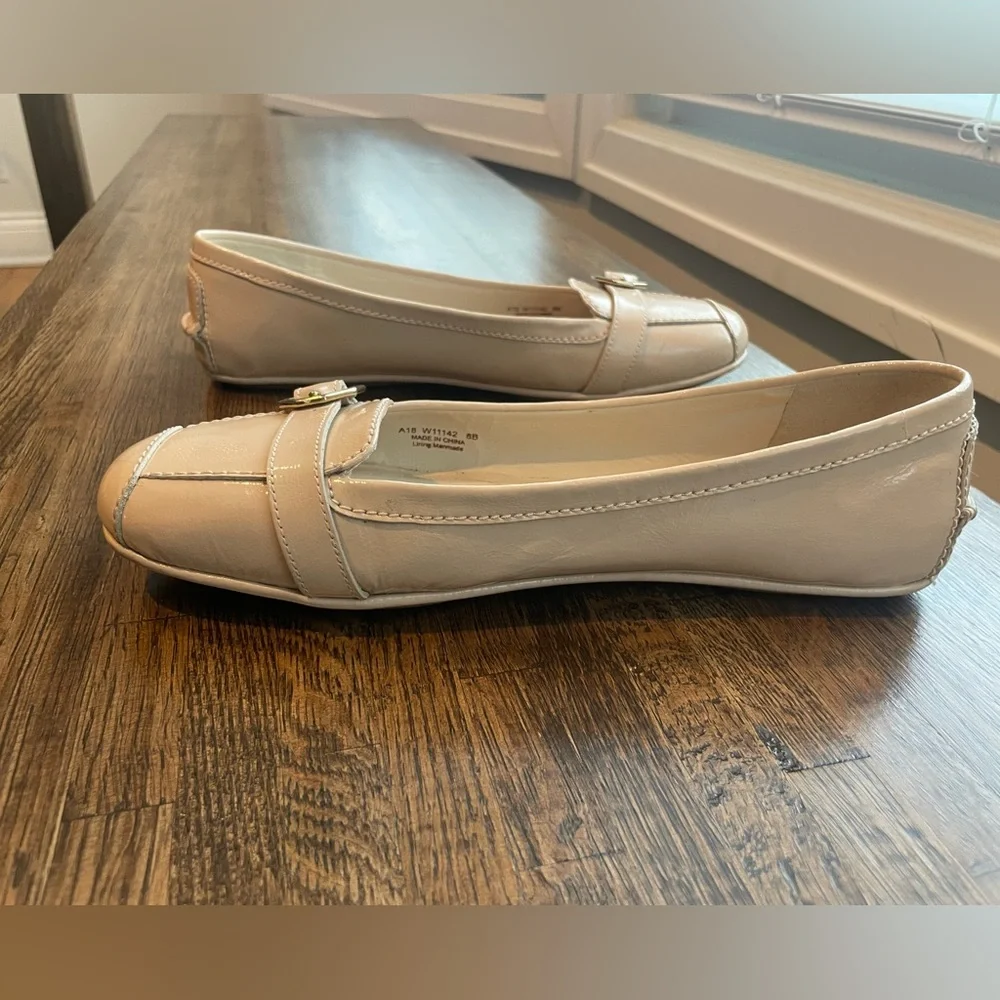 Cole Haan Blush Ballet Flats Patent Leather Classic Buckle - size 8